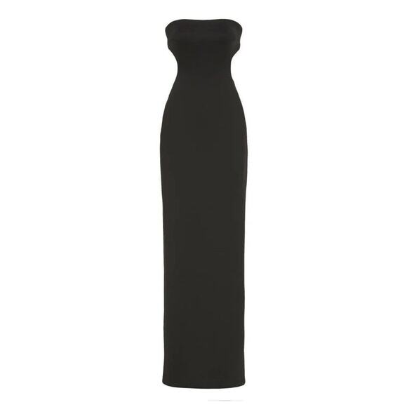 Rent the runway sz 10 Black Halo Eve Chana solid black cutout strapless gown - Picture 4 of 4
